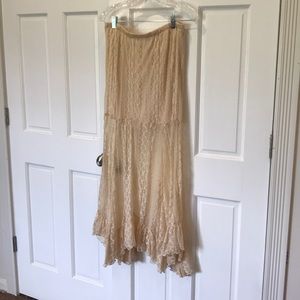 Lacey cream sexy long shirt